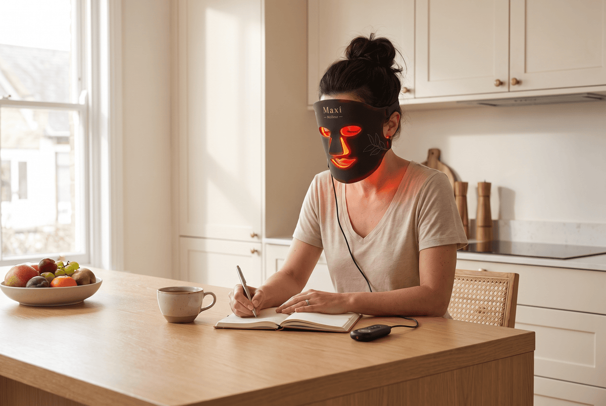 Rood licht therapie voor een gevoelige, droge huid